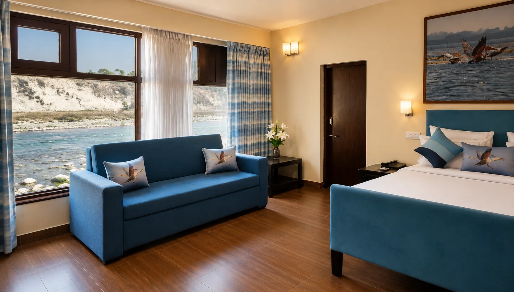 River View Room (13).webp - Bel-La Monde Riverside Jim Corbett